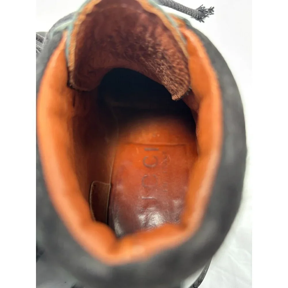 Gucci Black Leather Combat Lace Up Ankle Boots Women's Size 6 - Picture 14 of 16